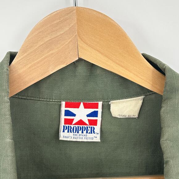 Vintage 60’s Propper Military Combat Coat Men’s Distressed Field Jacket Olive L - Picture 4 of 12
